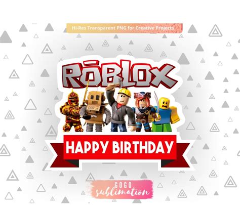 Roblox Happy Birthday Cake Topper Printable